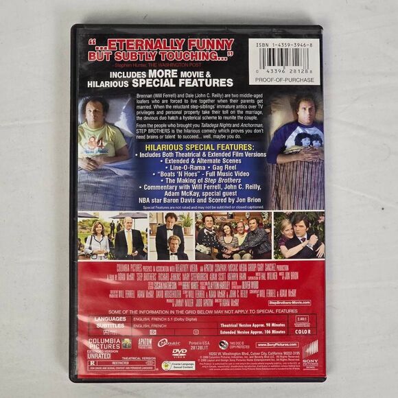 Step Brothers DVD Will Ferrell John C. Reilly Comedy Unrated - Picture 3 of 3